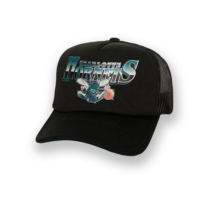 Бейсболка Mitchell&Ness ROCK ON TRUCKER Charlotte Hornets HHSS6189-CHOYYPPPBLCK
